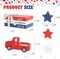 7-Piece 4th of July Decorations – Patriotic Wooden Table Centerpieces with Red Truck, Star & Faux Book Stack for Tiered Trays, Home, Office, Shelf & Mantel